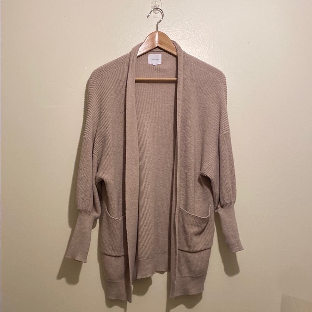 WE ARE SUNDAYS BEIGE OPEN CARDIGAN SWEATER WITH POCKETS Size 1( M) 100% cotton